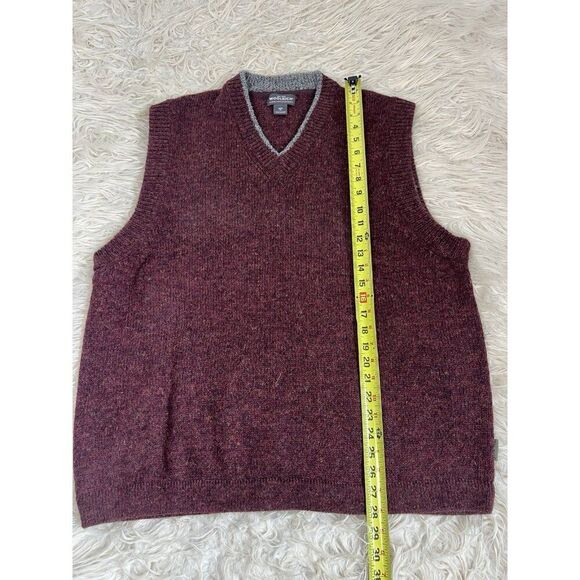 Woolrich Men’s Burgundy Red & Gray Sweater Vest 100% Wool Size XL - Picture 3 of 8